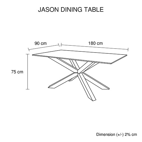 Modern 12mm Glass Dining Table with Glossy Crisscross Base