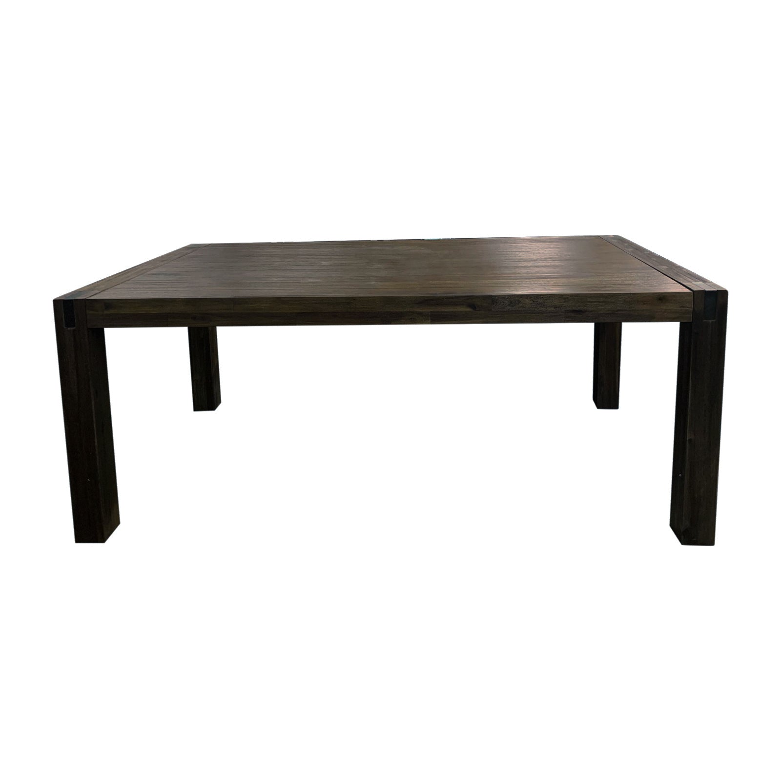 210cm Large Solid Acacia Wood Dining Table with Metal Finish