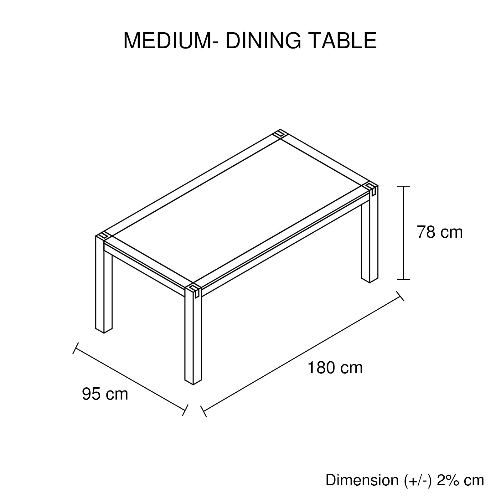 Solid Acacia Timber Frame Dining Table 180cm with Metal Finish