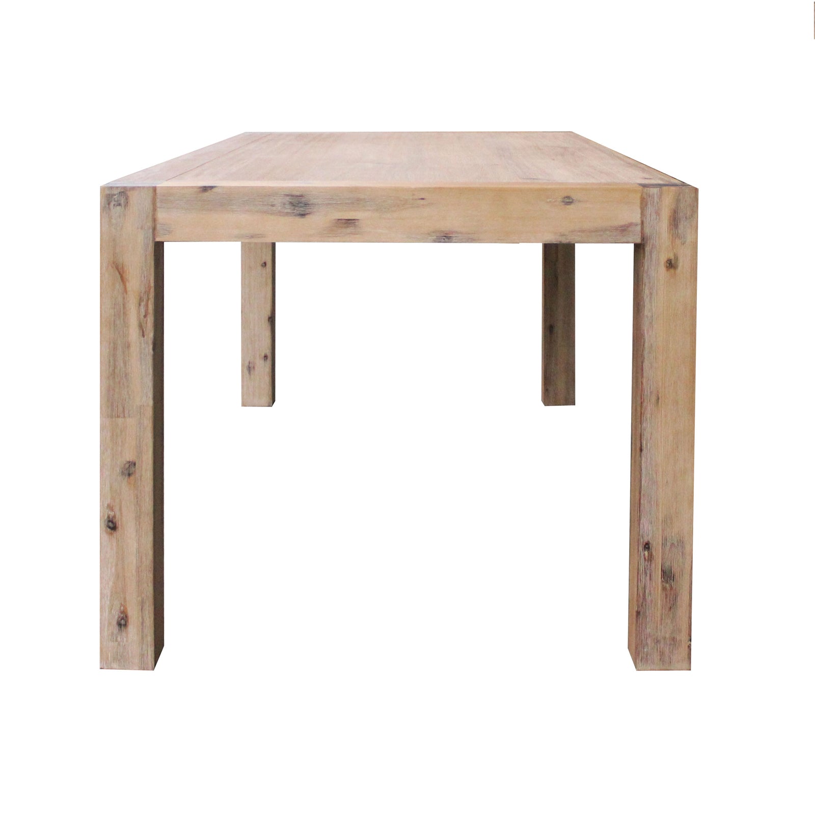 Solid Acacia Timber Dining Table, Metal Finish - 180cm