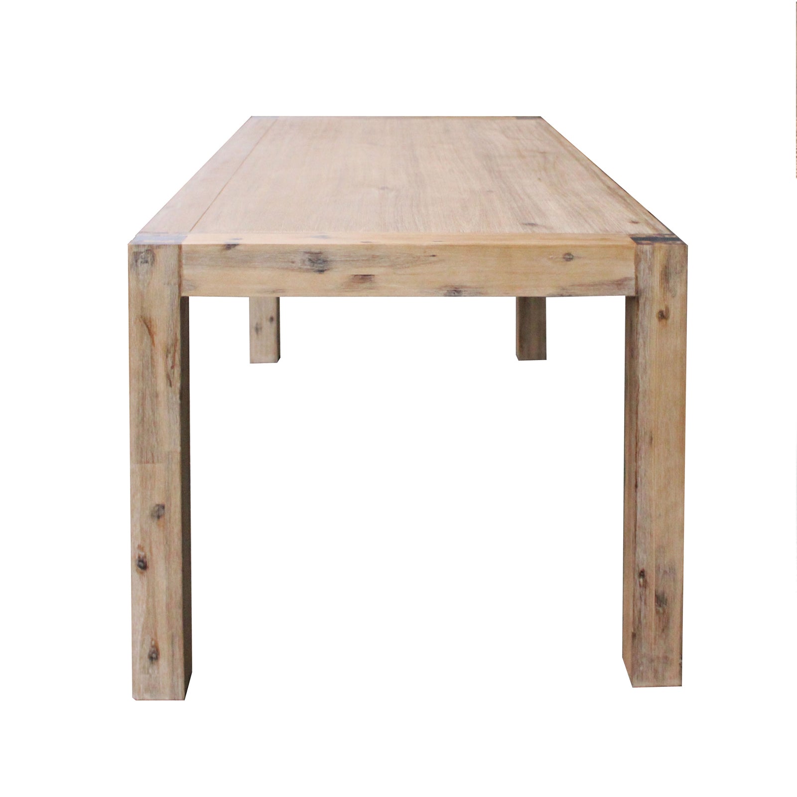 Solid Acacia Timber Dining Table, Metal Finish - 180cm