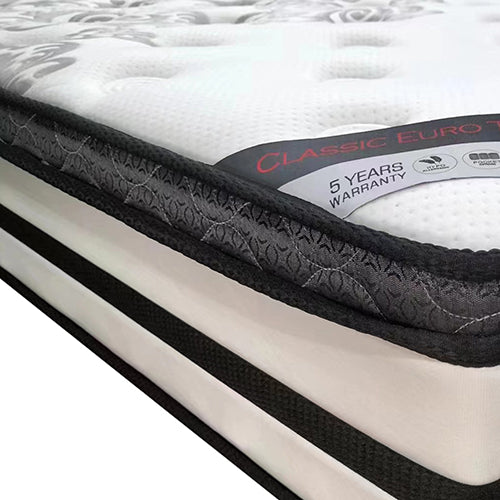 Medium Feel Memory Foam Queen Mattress Euro Top, Pocket Spring