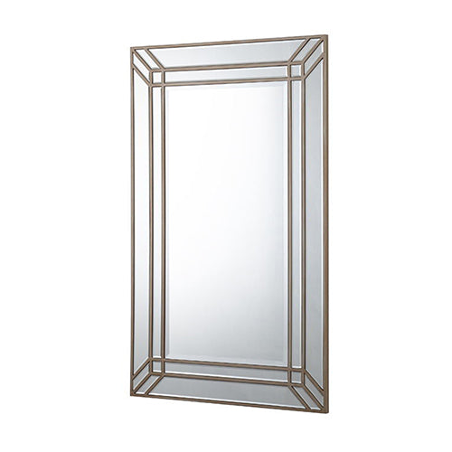 Premium Rectangular Wall Mirror, MDF, Silver Colour