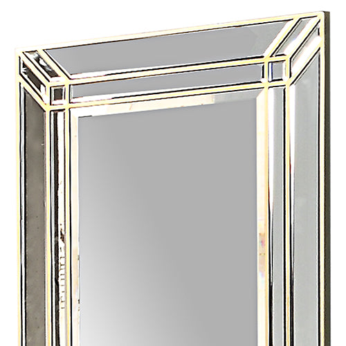 Premium Rectangular Wall Mirror, MDF, Silver Colour