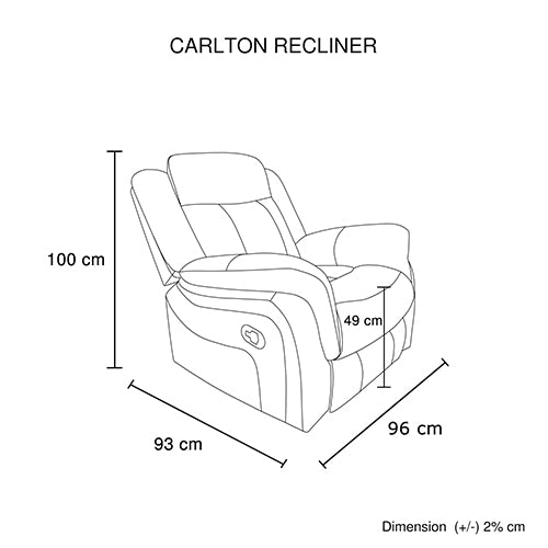 Luxurious Fabric Recliner Set with Metal Frame, Multi-Level