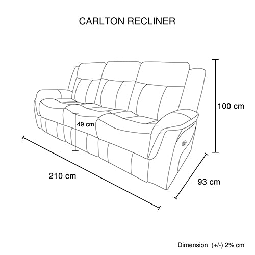 Premium Fabric 3R Recliner with Multi-Functional Features