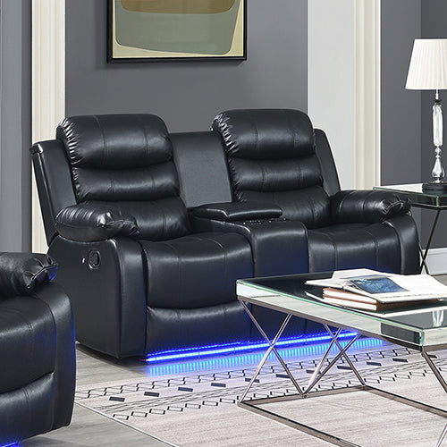 Ultra-Cushioned Leatherette Recliner with LED Light, Chelsea