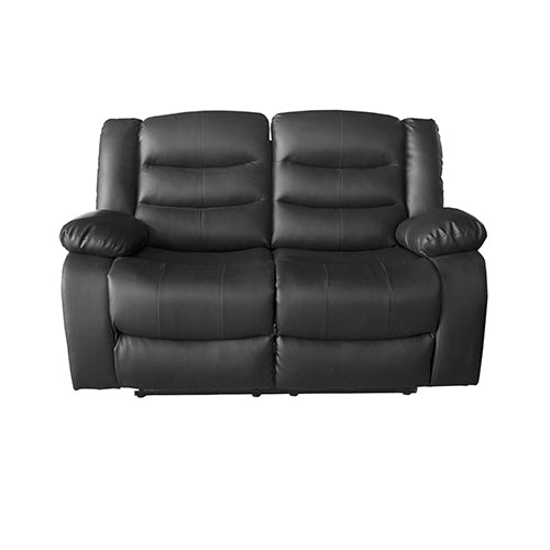 Luxurious 2 Seater Recliner Sofa, Leatherette, Black