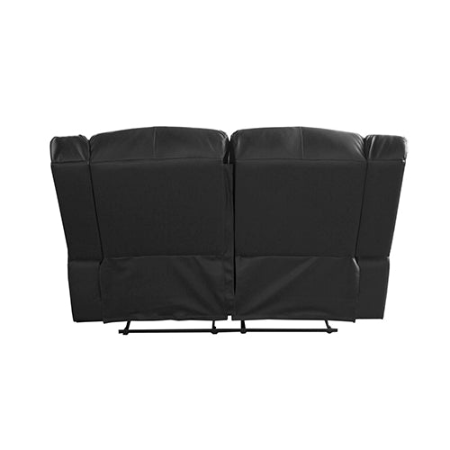 Luxurious 2 Seater Recliner Sofa, Leatherette, Black