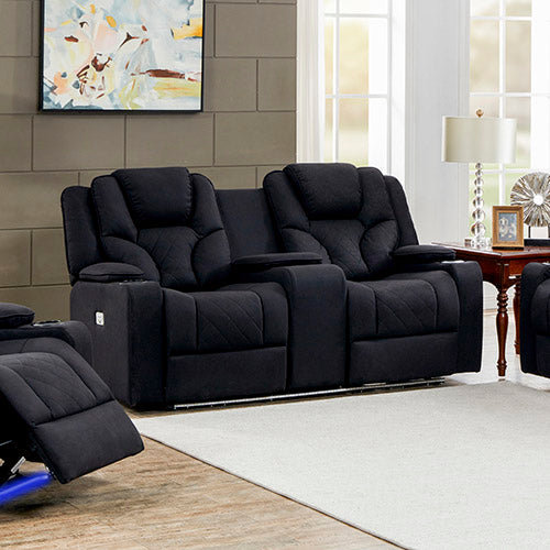 Adjustable Headrest Electric Recliner Sofa Set, Premium Rhino Fabric