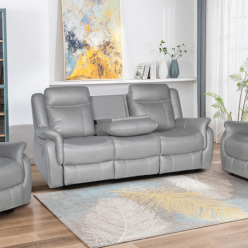 Luxurious Fabric Recliner Set with Metal Frame & Pillow-Top Arms