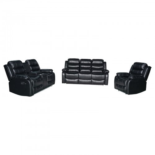 Premium Leatherette Ultra-Cushioned Recliner Set with LED