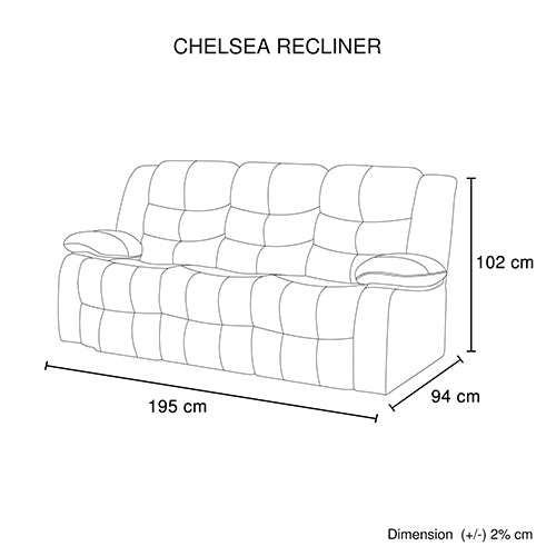 Premium Leatherette Ultra-Cushioned Recliner Set with LED