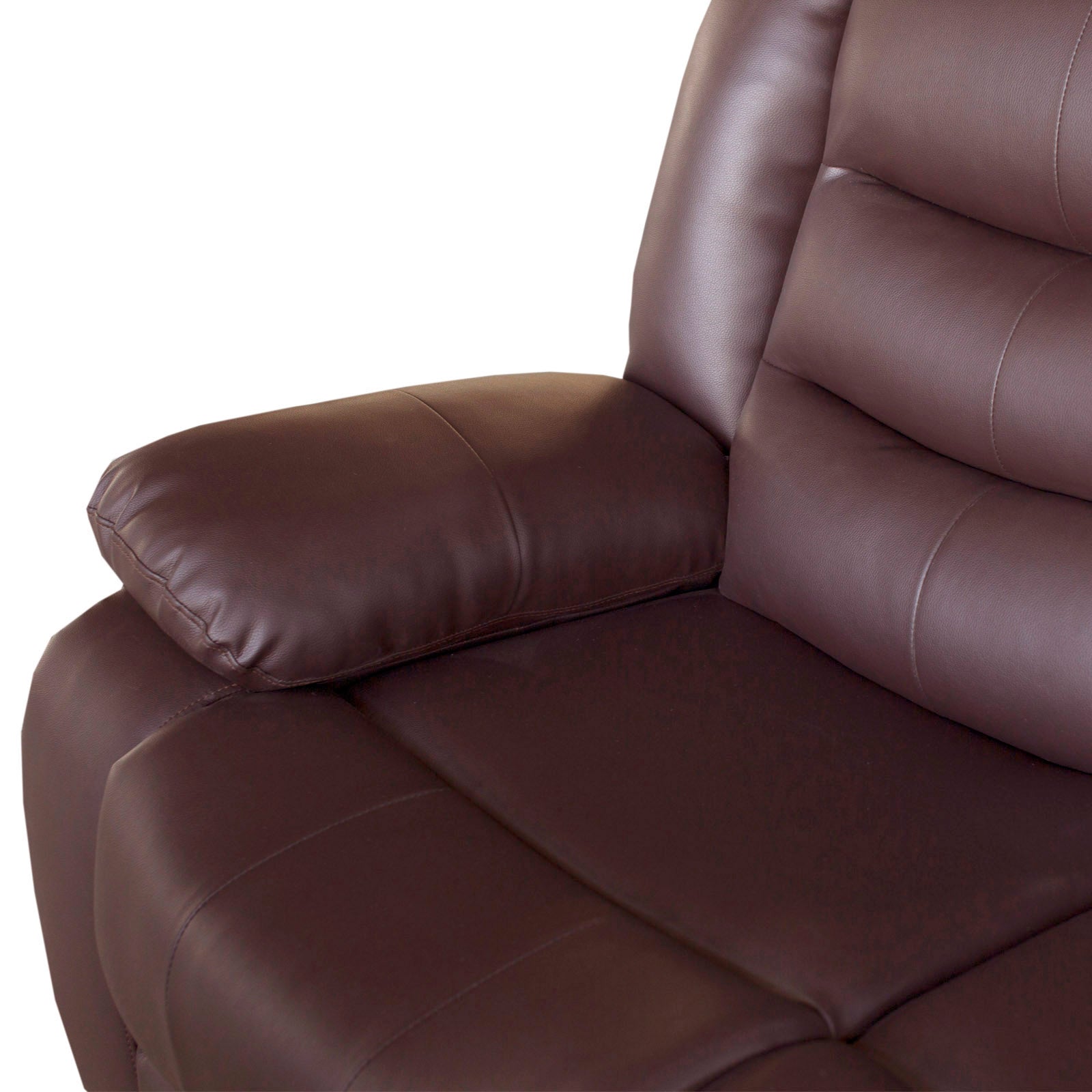 3+1+1 Seater Recliner Sofa In Faux Leather Lounge Couch in Brown