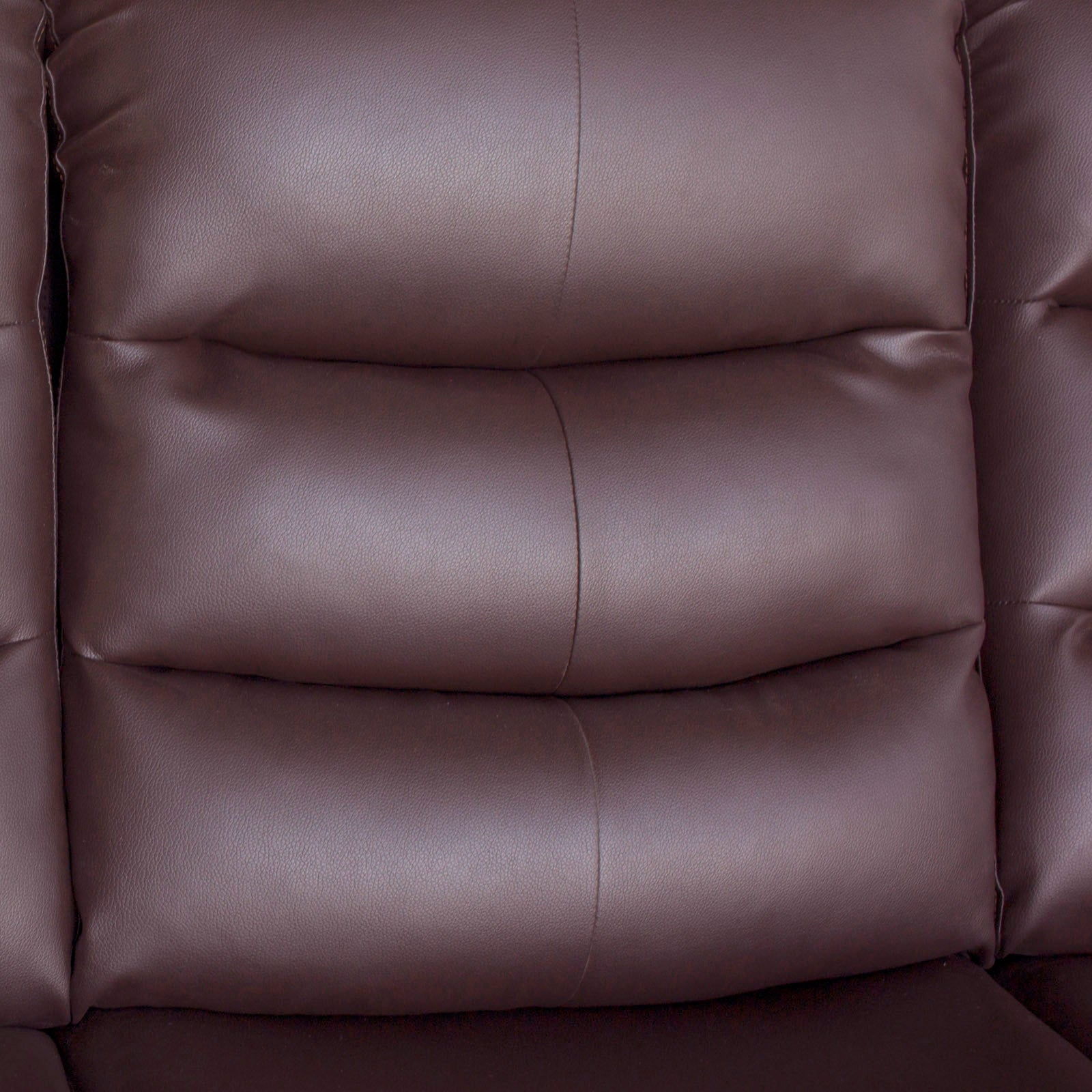 3+2 Seater Recliner Sofa, Faux Leather, Brown, High Density Foam