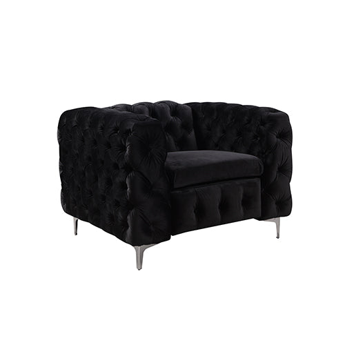 Premium Velvet Button Tufted 3+2+1 Seater Sofa with Metal Legs