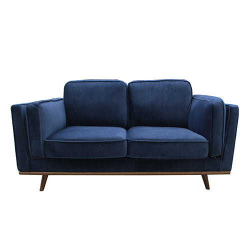 Modern 3+2 Seater Blue Fabric Sofa Set with Wooden Frame