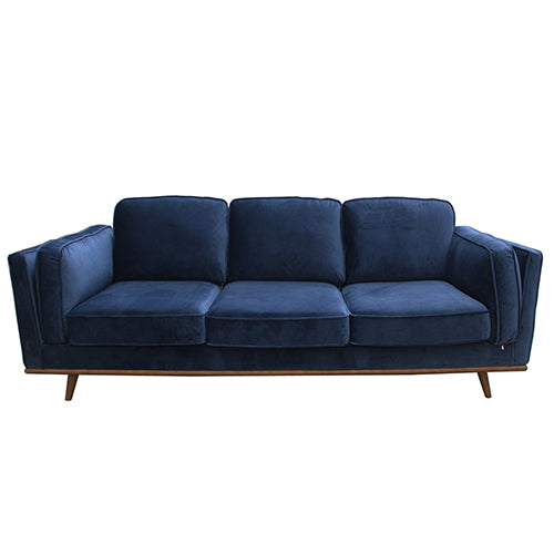 Modern 3+2 Seater Blue Fabric Sofa Set with Wooden Frame