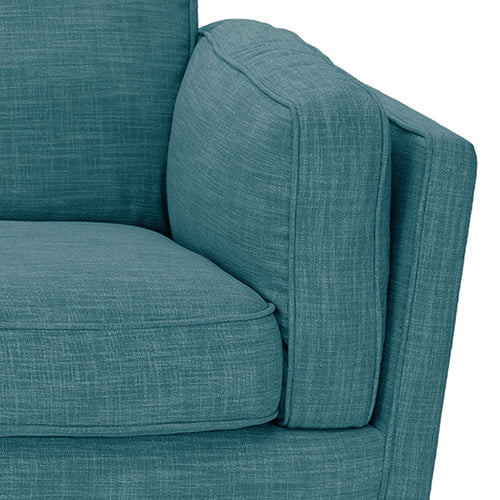 Modern 3+2 Seater Teal Fabric Sofa Set with Wooden Frame