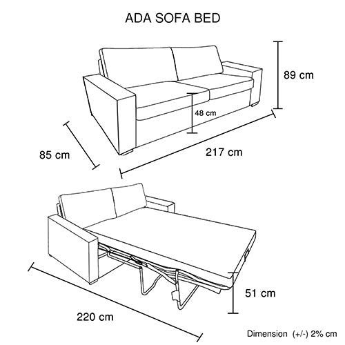 Sturdy Beige Sofa Bed with Fabric Upholstery and Mattress