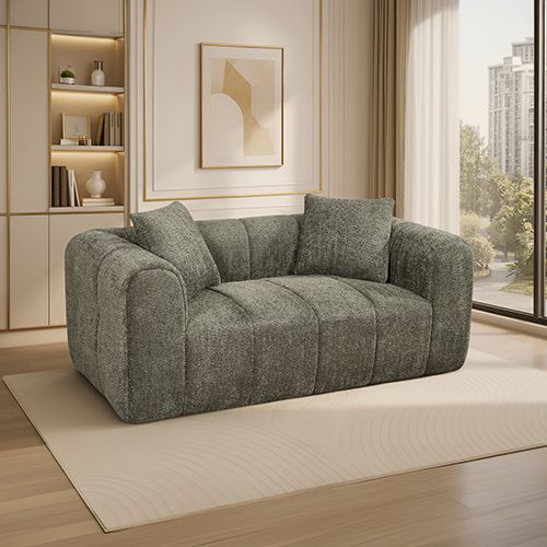Frameless Compressed Fabric 2 Seater Sofa