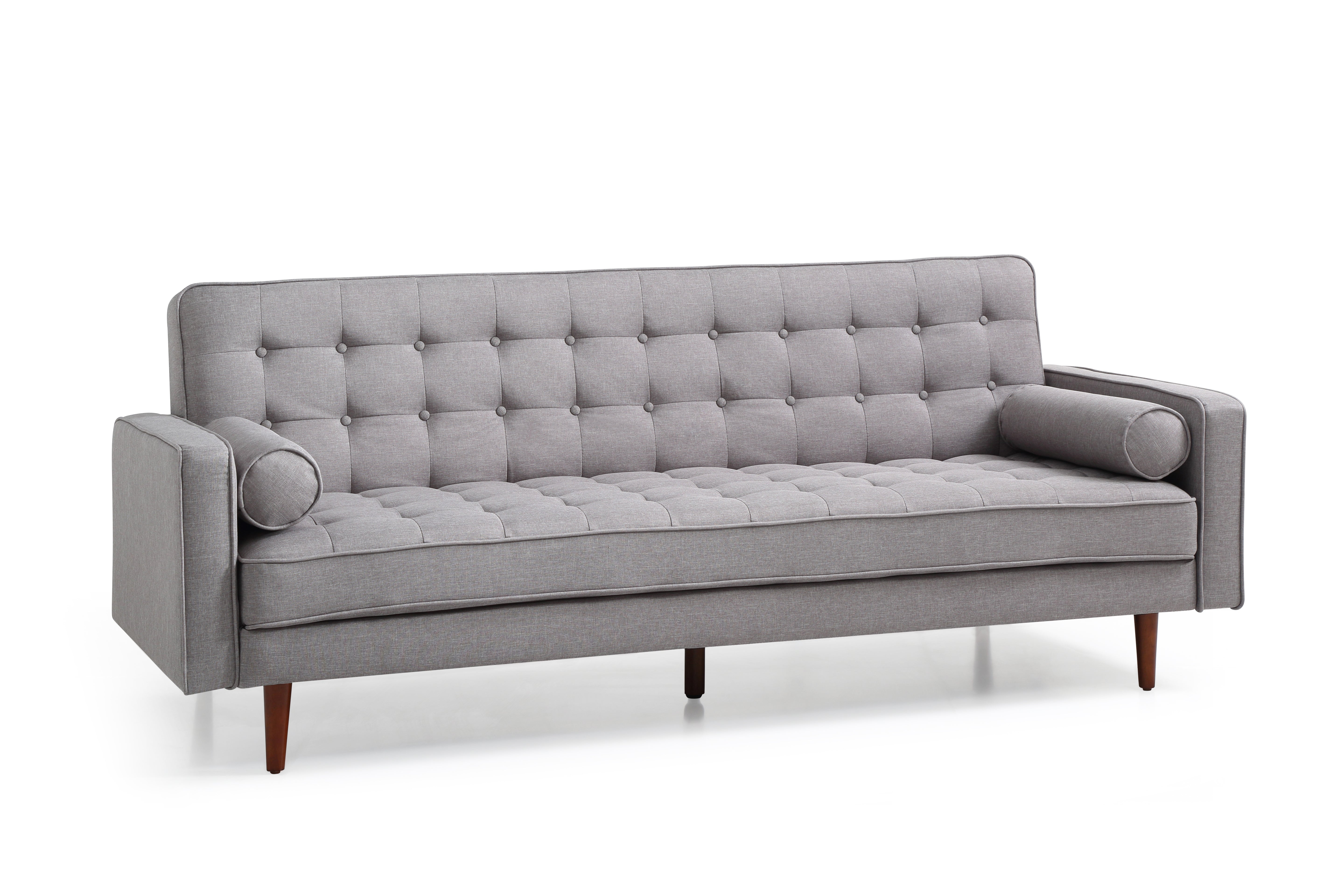 Button Tufted 3 Seater Sofa Bed with Finest Upholstery, Grey