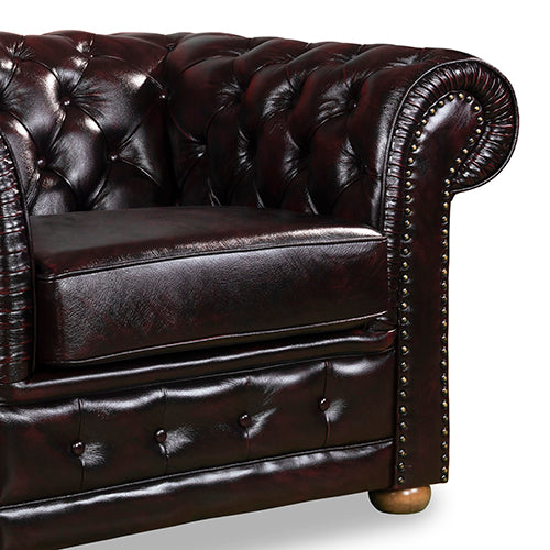 Genuine Leather 1 Seater Sofa with Pocket Springs