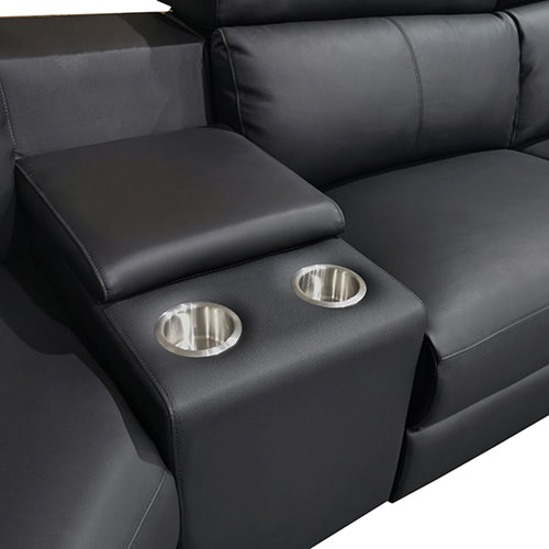 Premium Leather 6-Seater Electric Recliner Corner Sofa