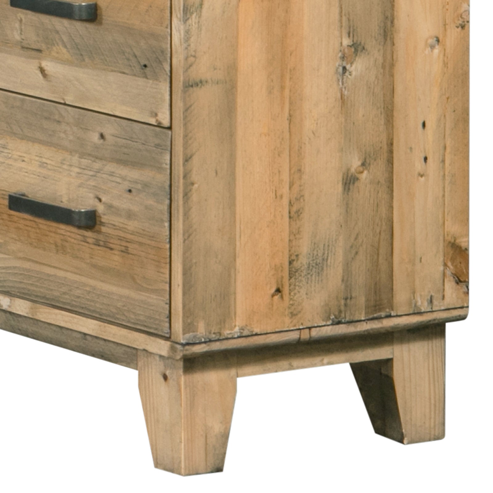 Durable Pine-Plywood Tallboy with 4 Drawers, Light Brown