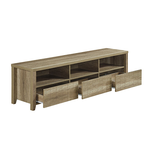 Natural Wood like MDF TV Cabinet with 3 Drawers and Shelf