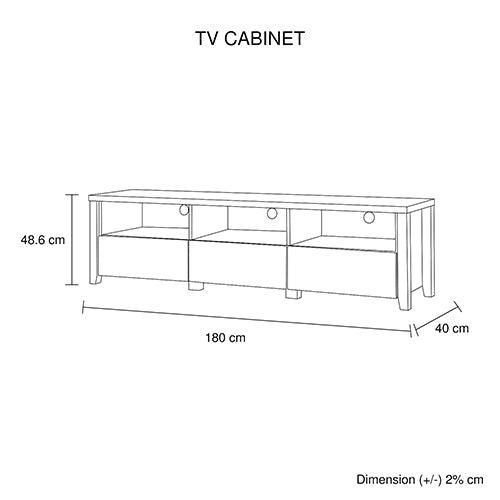 Natural Wood like MDF TV Cabinet with 3 Drawers and Shelf