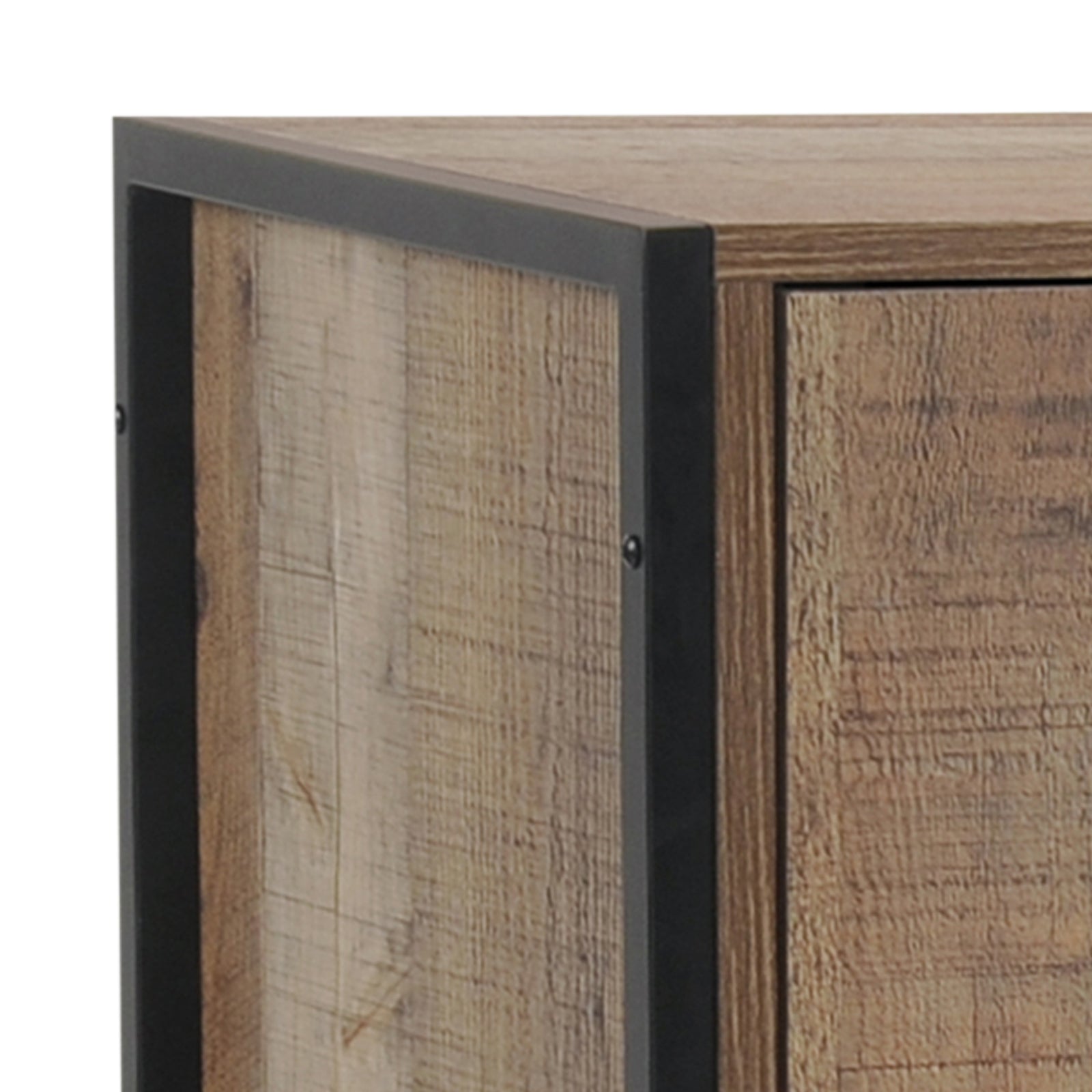 Oak Wine Cabinet with Ample Storage, Metal Handles, Strong Support