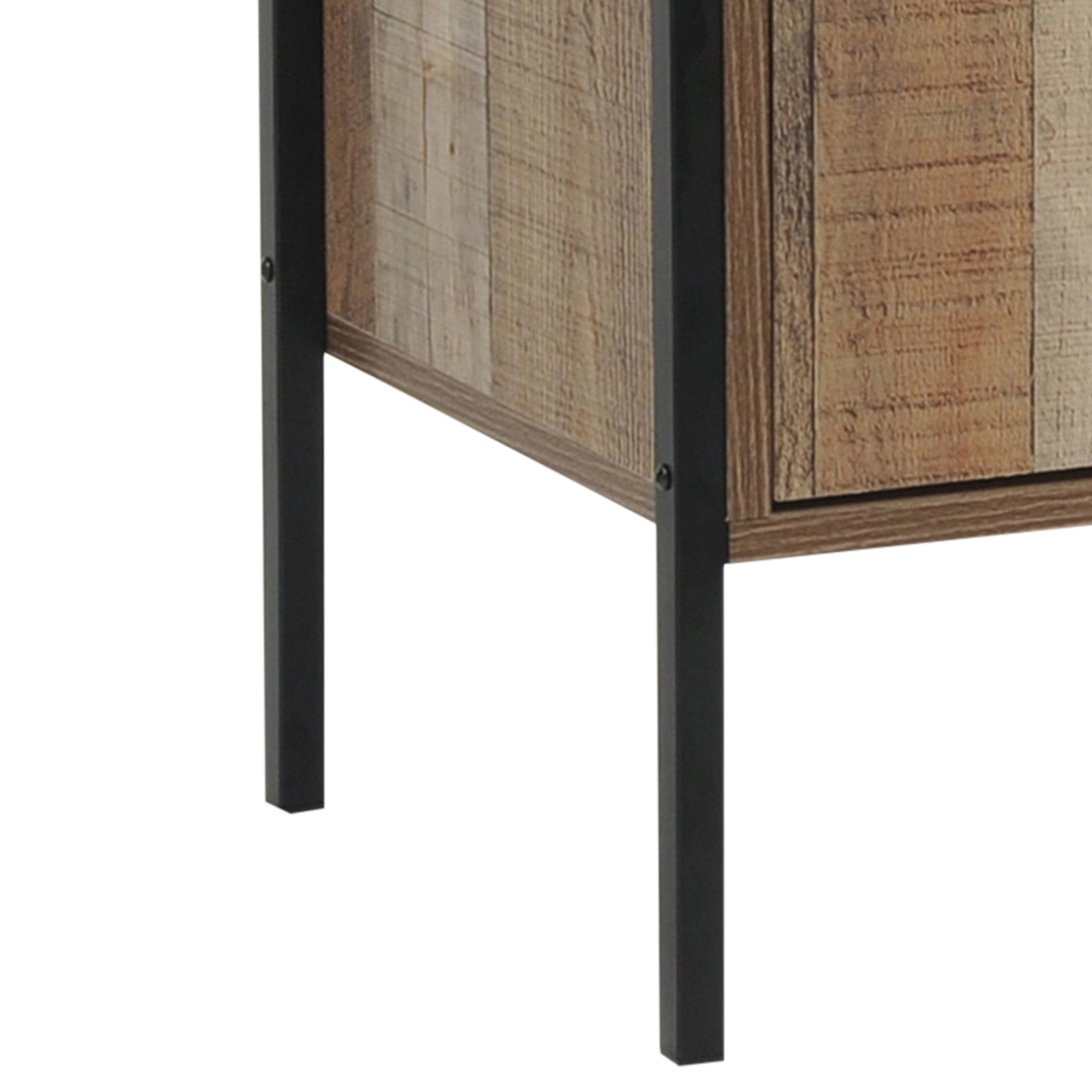 Oak Wine Cabinet with Ample Storage, Metal Handles, Strong Support