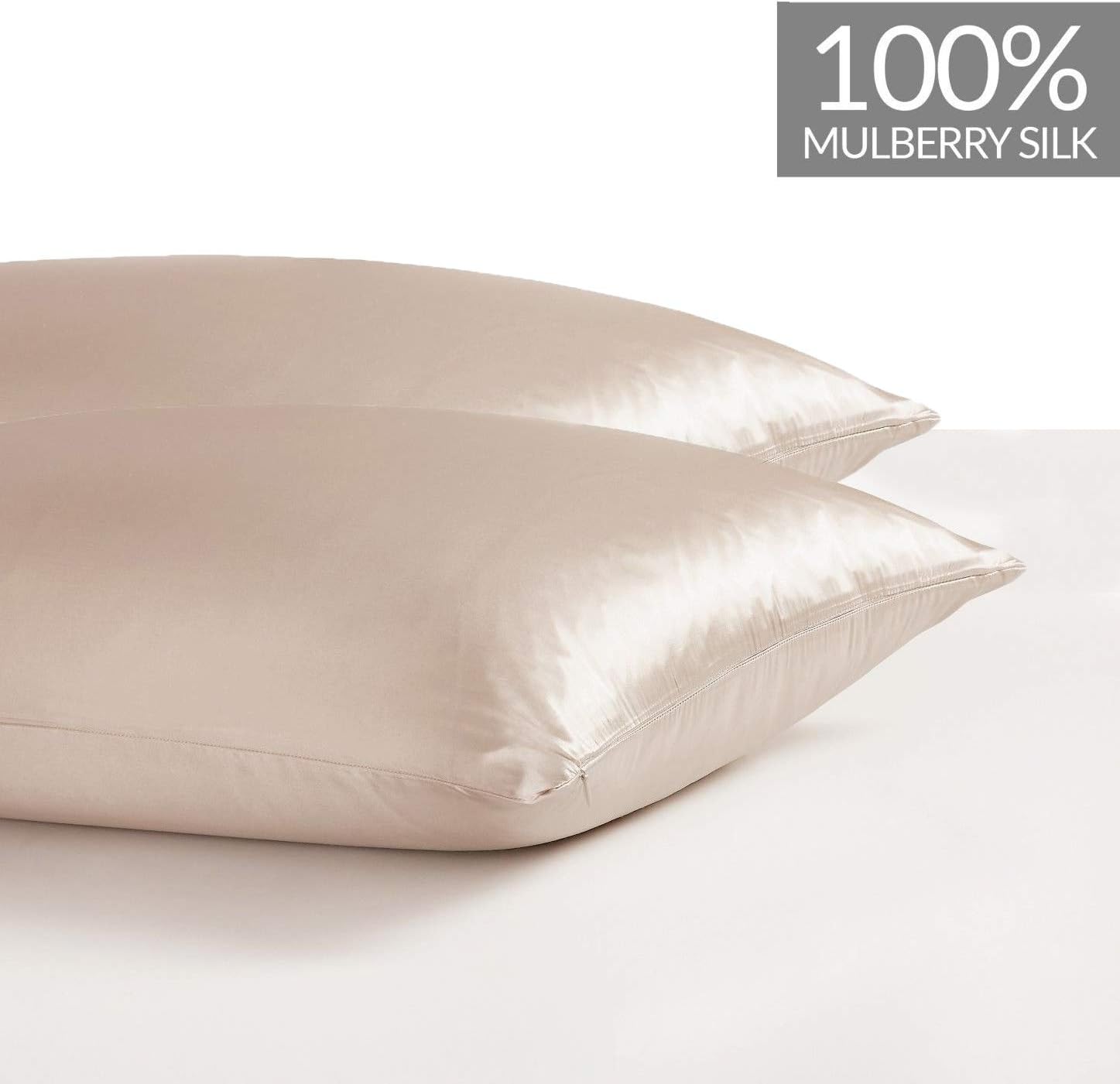 100% Mulberry Silk Pillowcase 2 Pack, Hypoallergenic - Gioia Casa