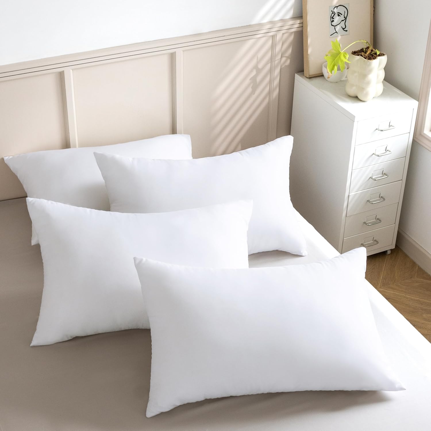 Ultra Soft Plush Microfibre Medium Firm Pillows - 4 Pack Gioia Casa