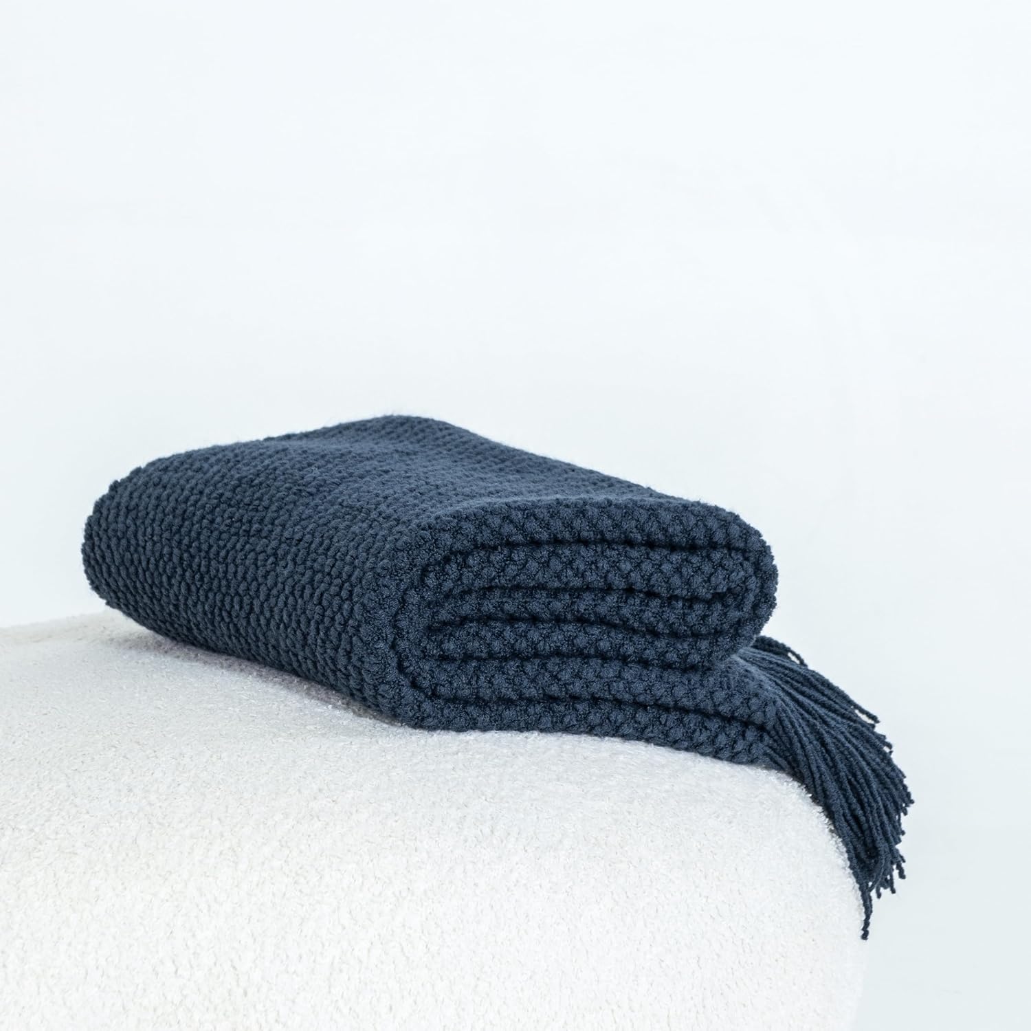 Ultra-Soft Microplush Knitted Throw Blanket, Acrylic - Gioia Casa