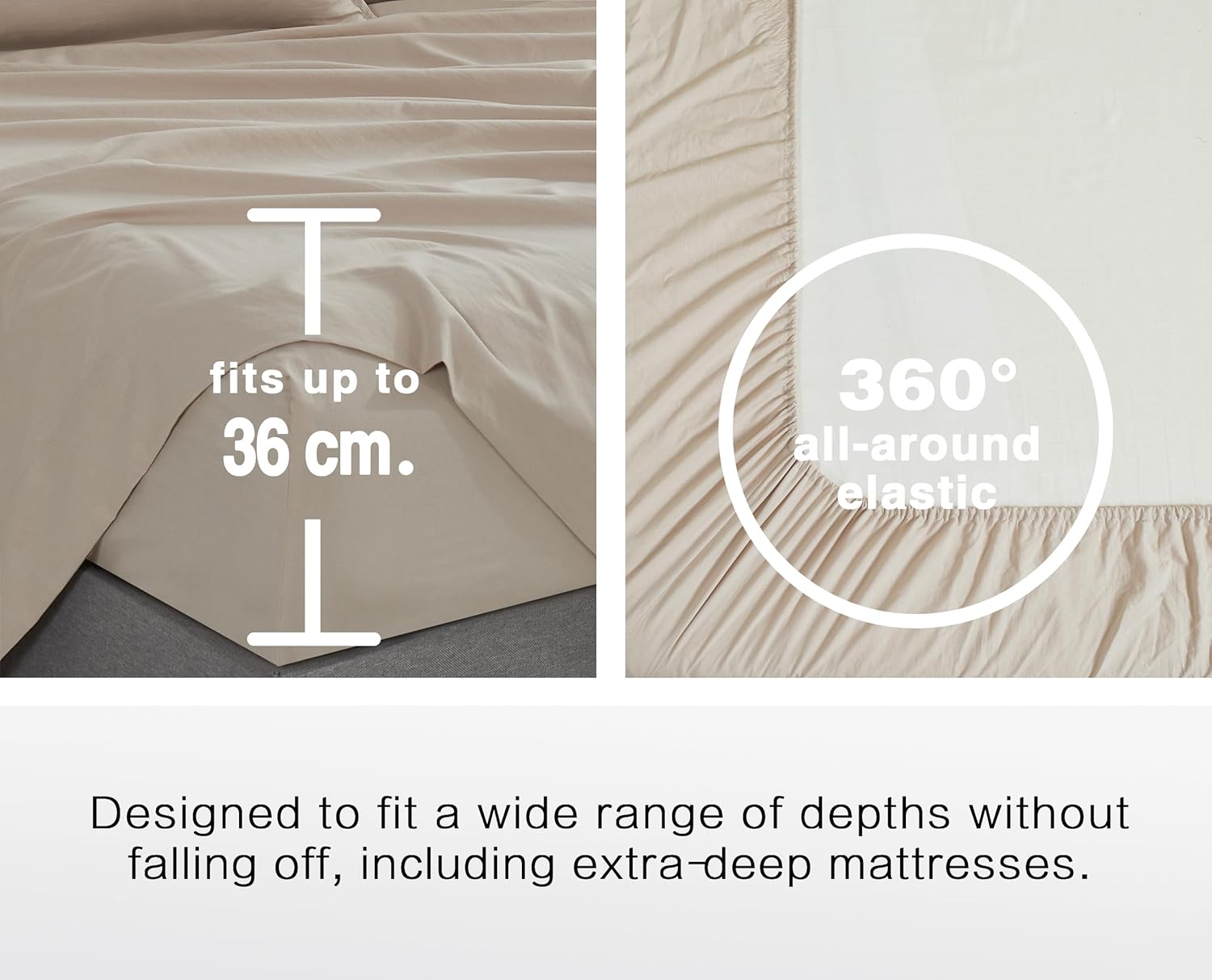100% Vintage Washed Microfibre Fitted Sheet Set – Ultra Soft & Lightweight All-Season Fitted Sheet with 1 Pillowcase Linen, Single Size