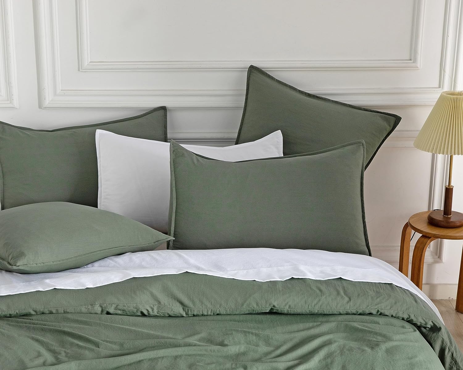 Ultra-Soft Microfibre Quilt Cover Set Single Size, Khaki Green