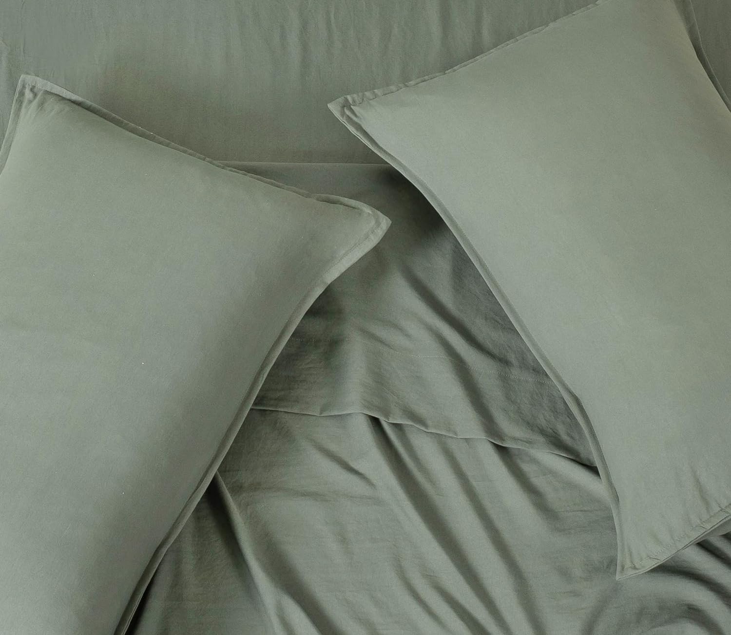 Ultra-Soft Microfibre Quilt Cover Set Single Size, Khaki Green