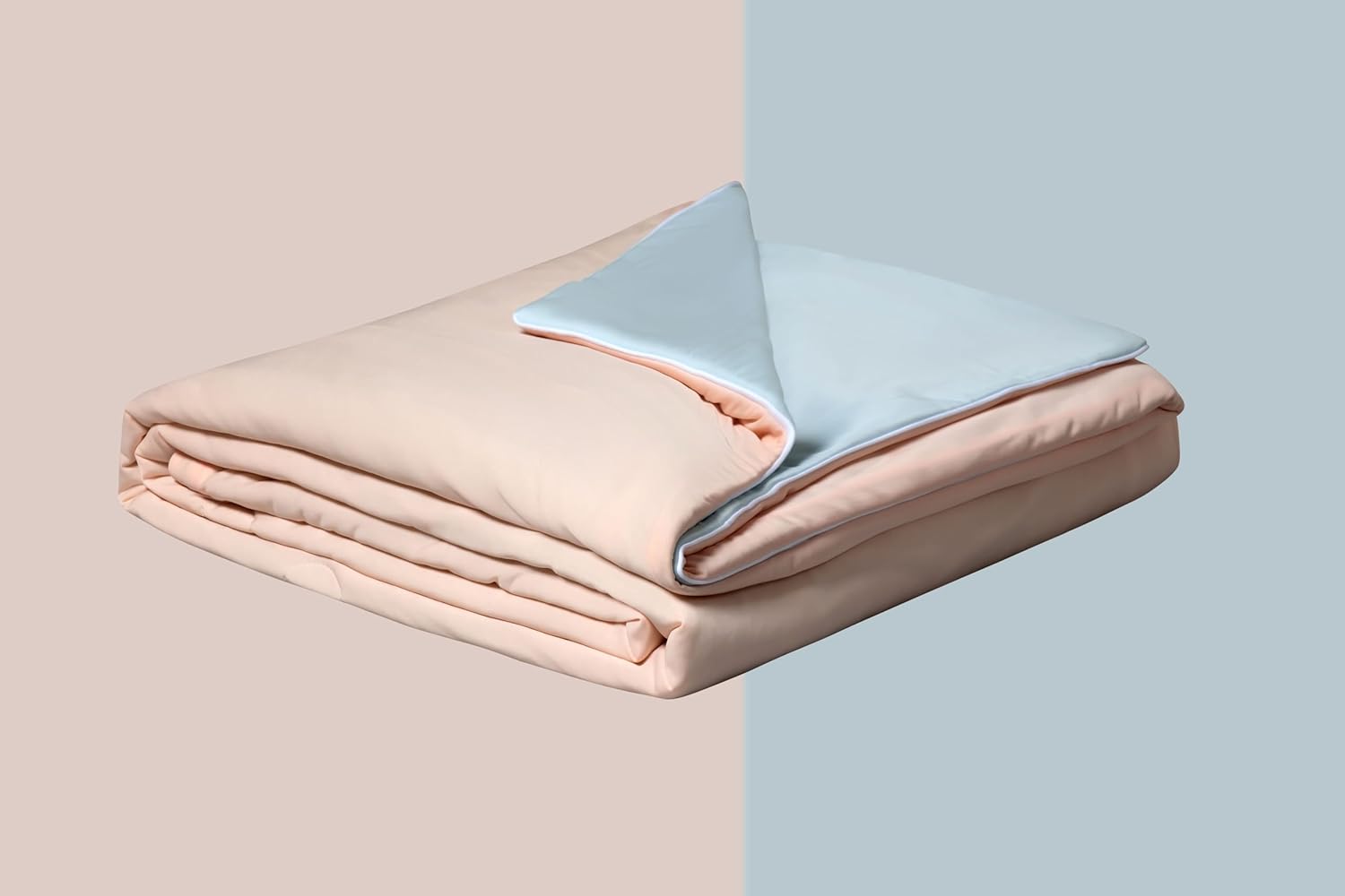 Ice Cooling Reversible Summer Comforter Blanket Orange and Blue, Single/Double