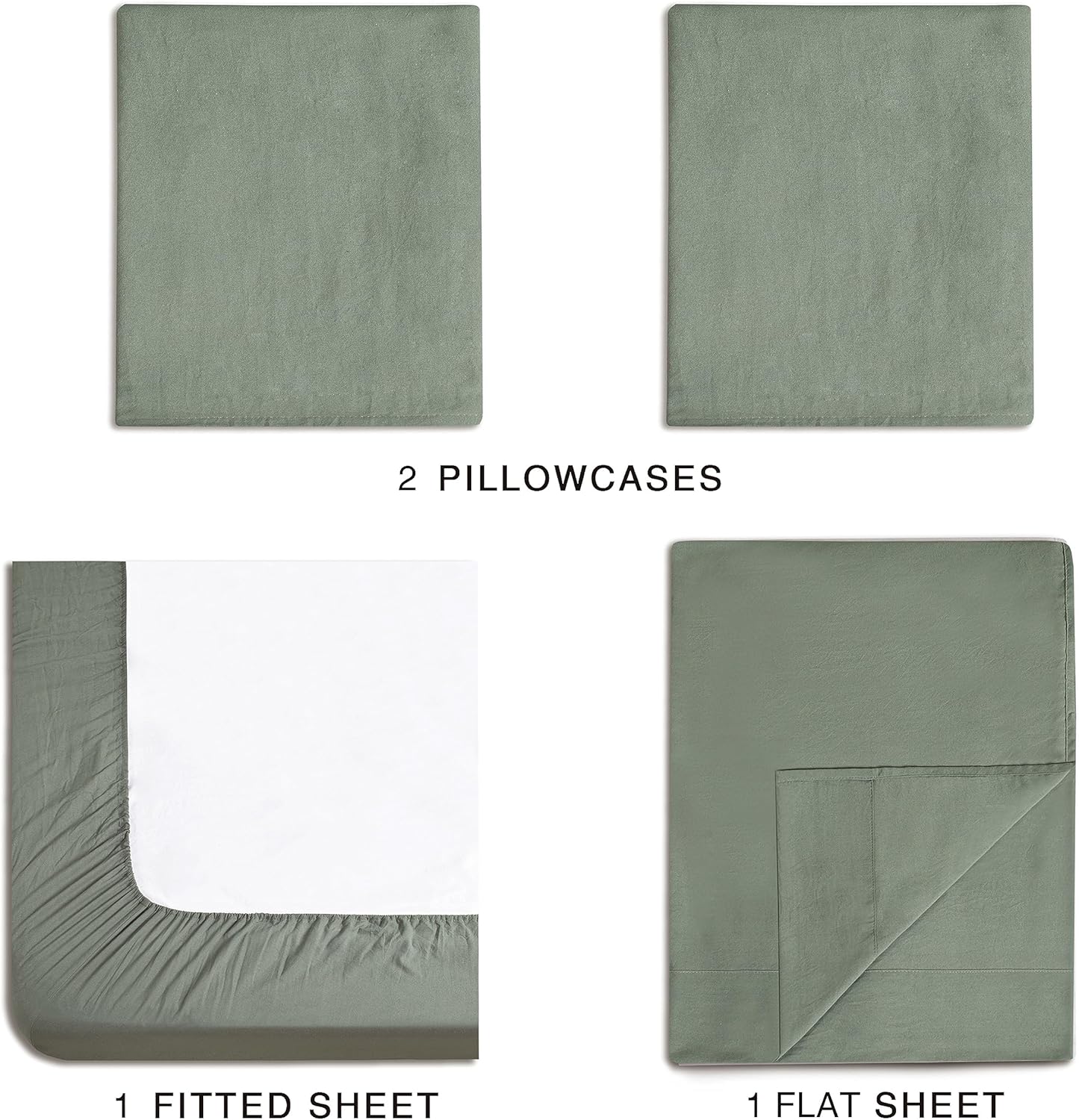 Hypoallergenic Microfibre Single Sheet Set - Khaki Green - CleverPolly