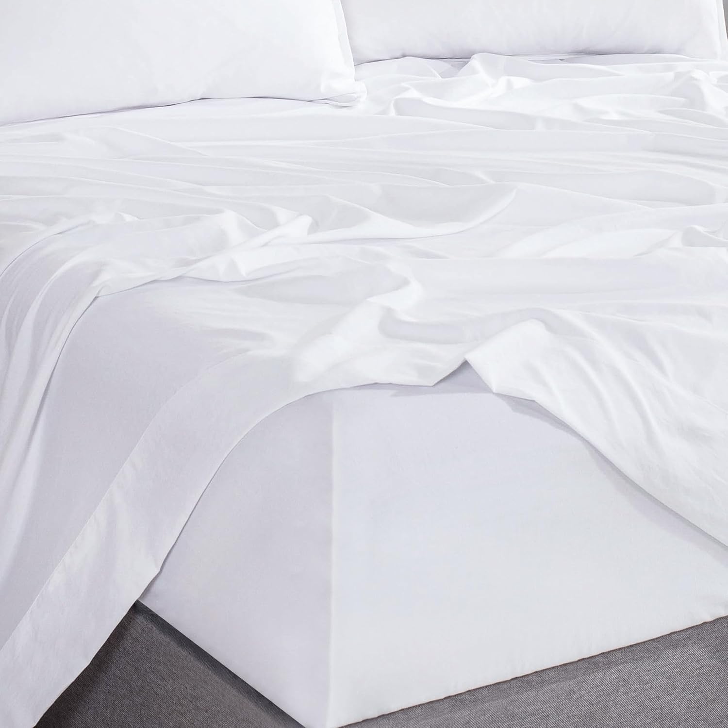 Hypoallergenic Microfibre Sheet Set, 1 Pillowcase - White, Single, CleverPolly