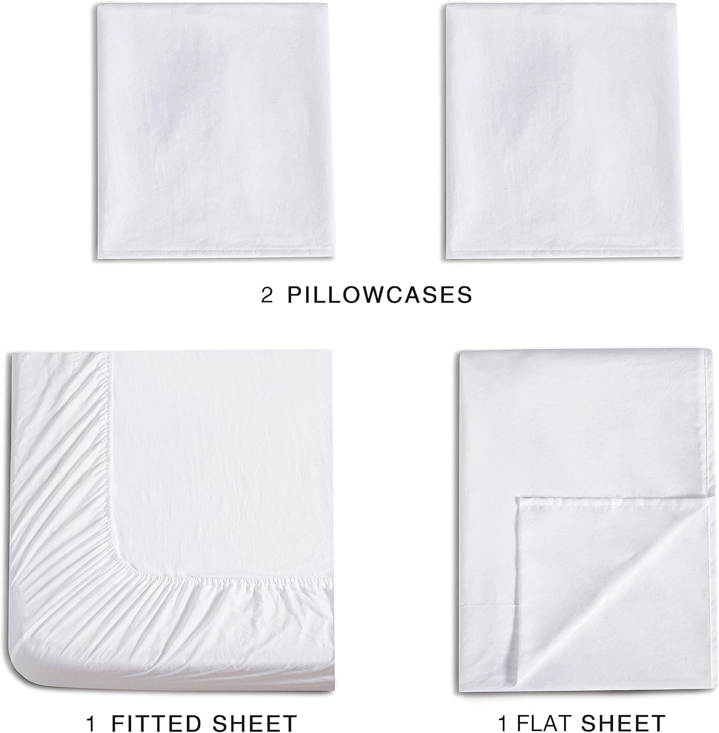 Hypoallergenic Microfibre Sheet Set, 1 Pillowcase - White, Single, CleverPolly