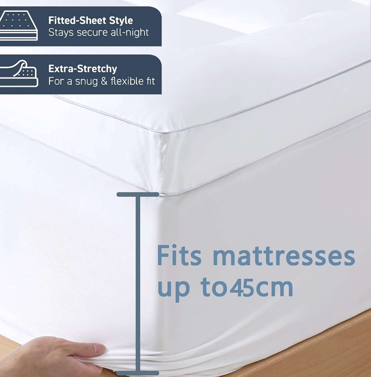 Ultra Soft Breathable 1000GSM Single Mattress Topper - Gioia Casa