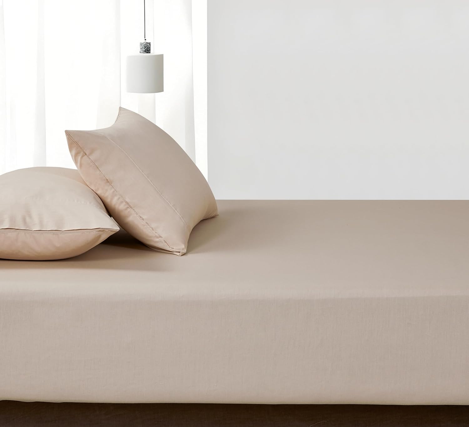 100% Vintage Washed Cotton Fitted Sheet Combo Set – 100% Natural Cotton, Ultra Soft & Breathable – Includes Fitted Sheet & Pillowcases – Machine Washable Natural, Double