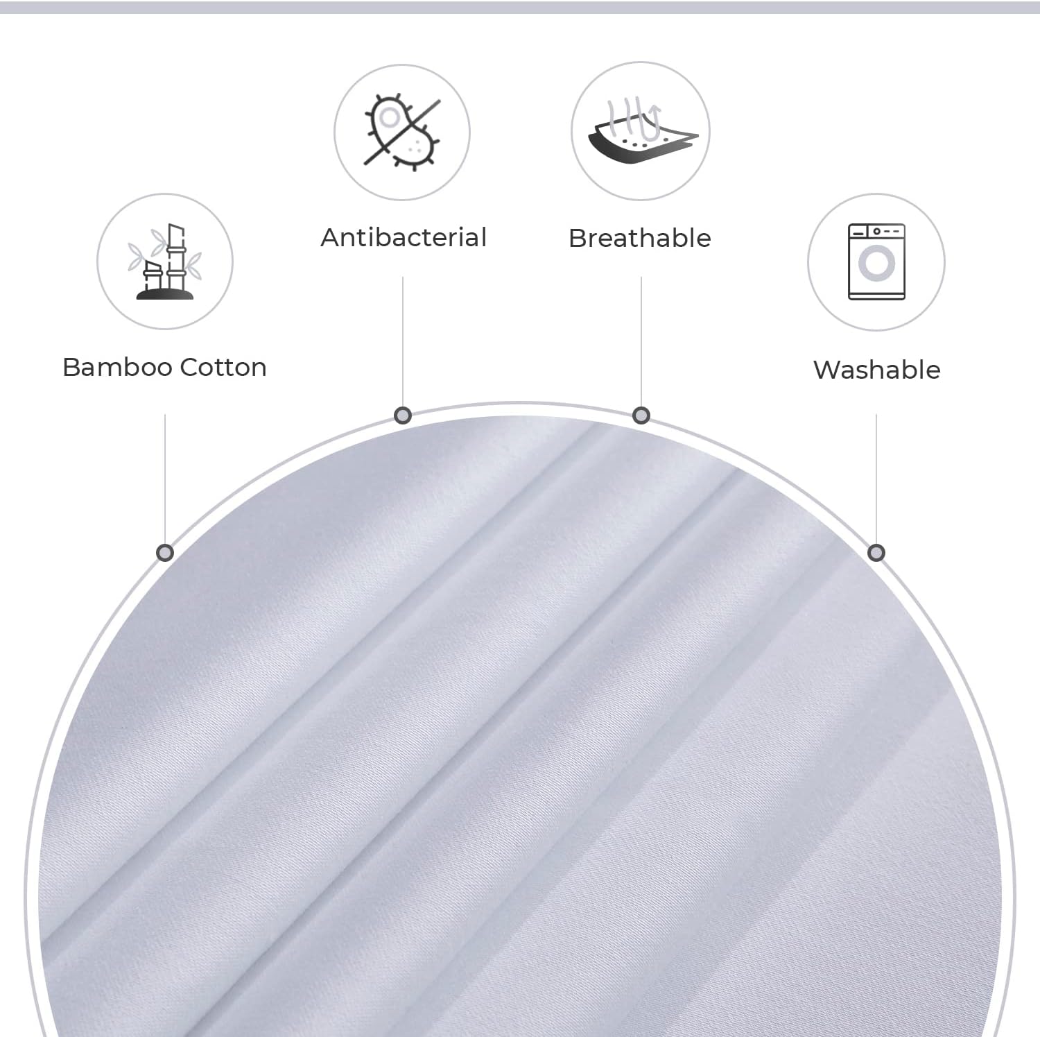 Bamboo Cotton Sateen Bedding Set, Anti-Bacterial, Double - Gioia Casa