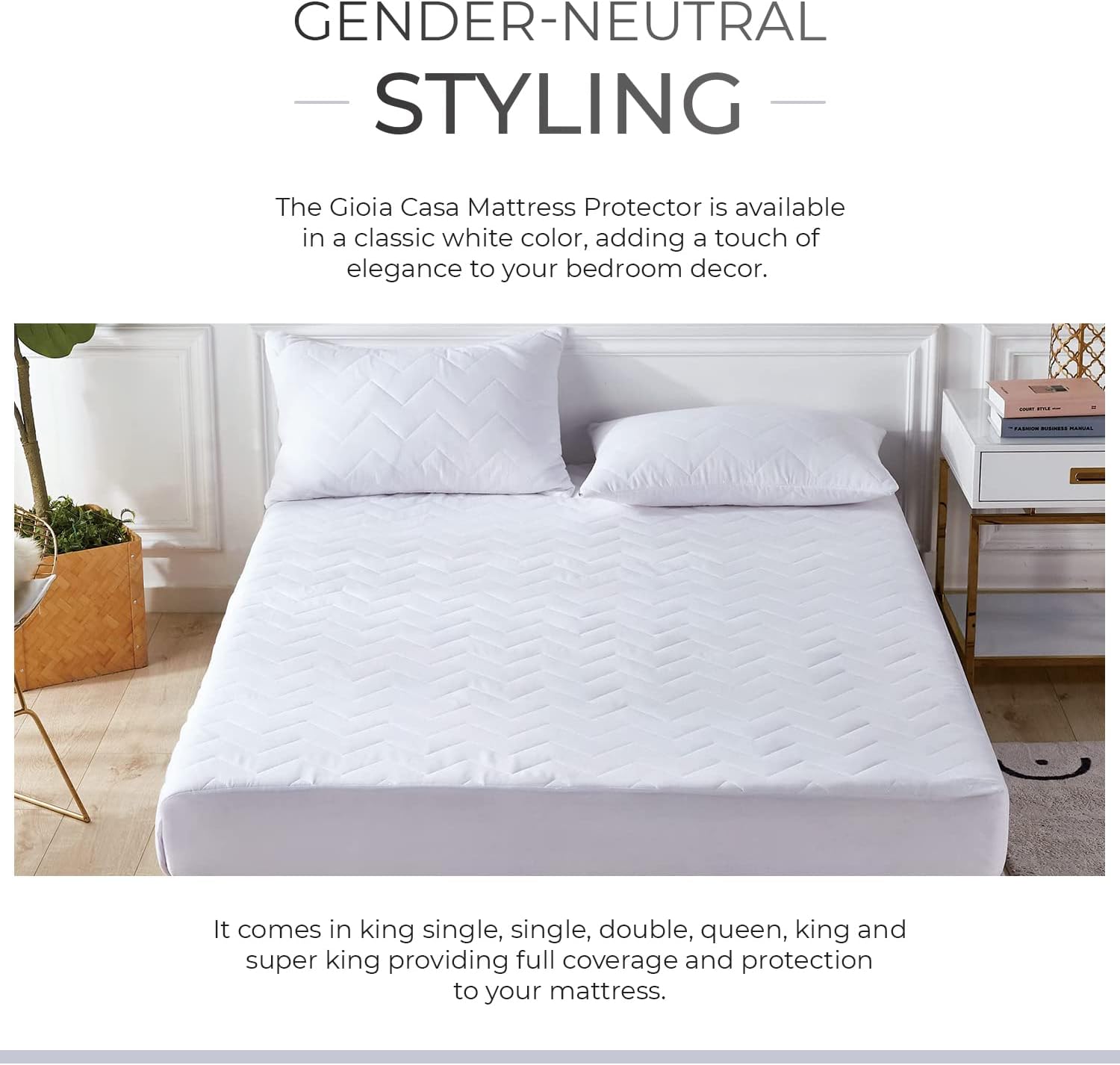 Ultra-Soft Cotton Waterproof Anti-Microbial Mattress Protector - Double Gioia Casa