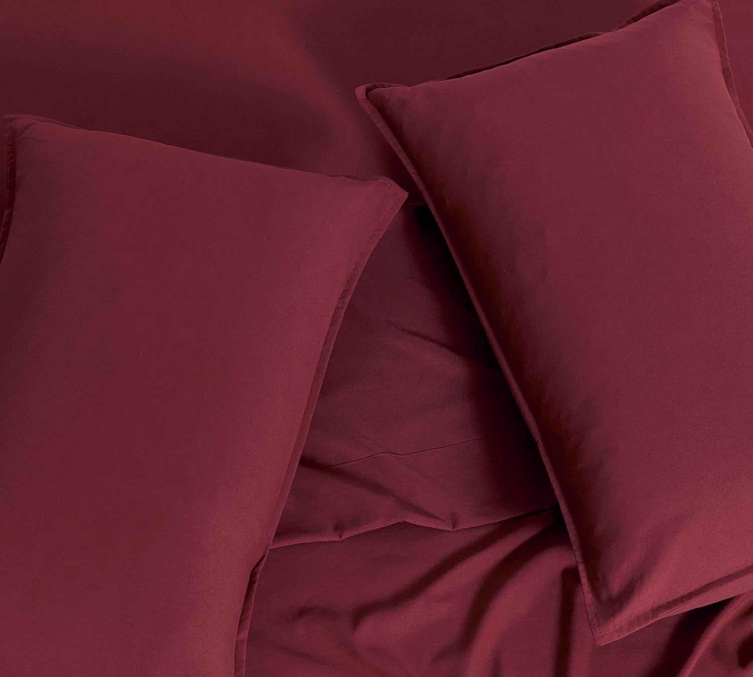Vintage Washed Microfibre Quilt Cover Set Burgundy, Double