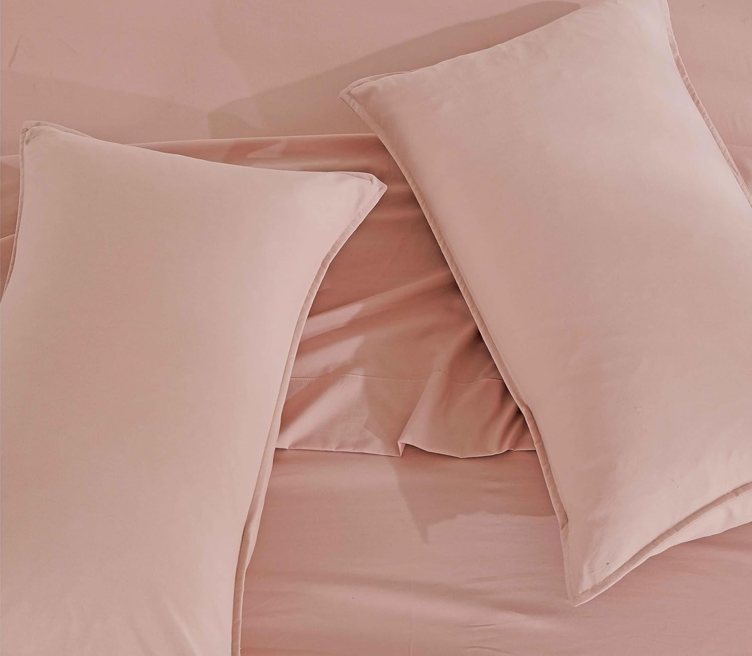 Vintage Washed Microfibre Quilt Cover Set Pink, Double
