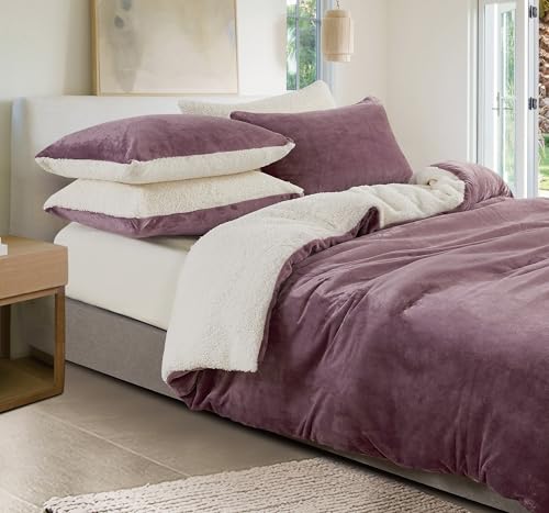 2-in-1 Teddy Sherpa Quilt Cover Set Mve, Double
